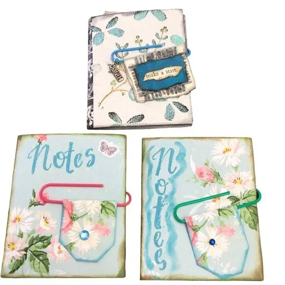 Hand Crafted by Me Lot of 3 Notebooks for Junk Journal / Scrapbooking - Picture 1 of 5